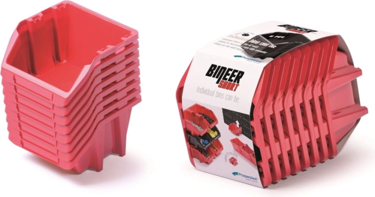 Ensemble de boîtes de rangement 8 pcs Bineer Short, 206 × 118 × 144 mm, rouge