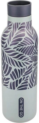 Thermos Kitchisimo 450 ml gris avec motif de feuilles