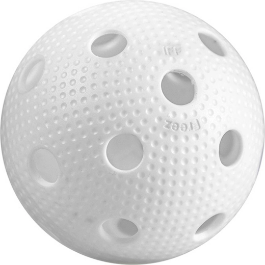Balle de floorball ACRA Freez Ball Official blanche avec certification IFF - 1 pièce
