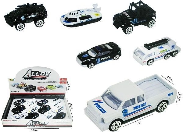 Petite voiture de police en métal 7 cm