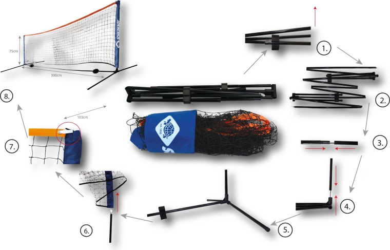 Ensemble de tennis Schildkröt avec filet portable