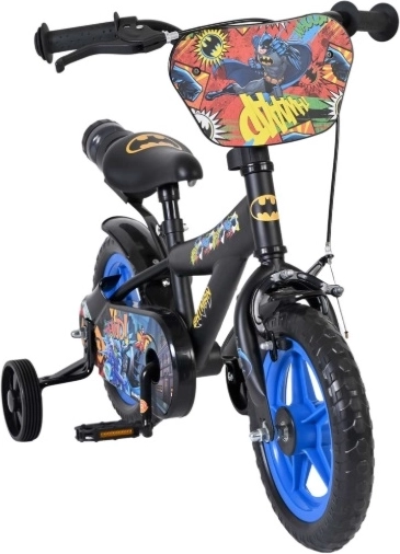 Vélo enfant 12" Batman avec roues stabilisatrices et gourde
