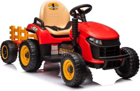 Tracteur électrique pour enfants avec remorque – rouge
