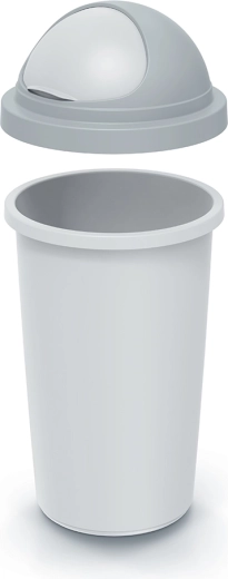 Poubelle en plastique avec couvercle basculant 30 l, grise