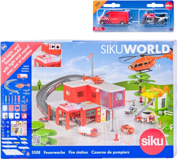 Caserne de pompiers SIKU World avec camion de pompiers