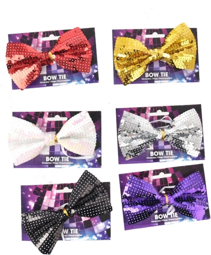 Nœud papillon de fête en plastique 13 × 8 cm – assortiment de couleurs