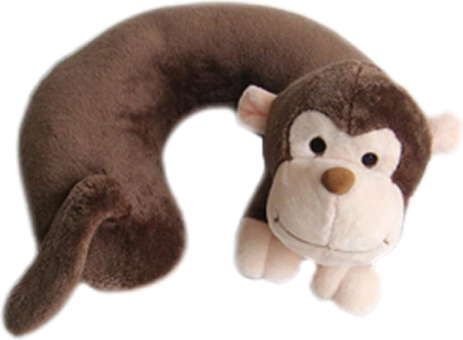 Coussin cervical de voyage en peluche singe