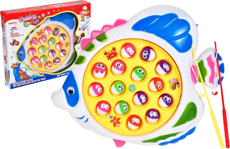 Pêche aux poissons – étang rotatif avec 2 cannes et 15 poissons