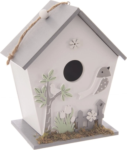 Nichoir en bois blanc 15 × 9 × 17 cm
