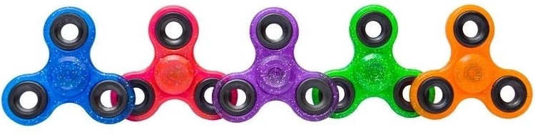 Fidget spinner pailleté 7,5 cm – différentes couleurs - 1 pièce