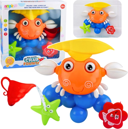 Jouet de bain crabe avec fontaine et ventouses
