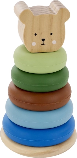 Jabadabado jouet à empiler avec anneaux en silicone ours