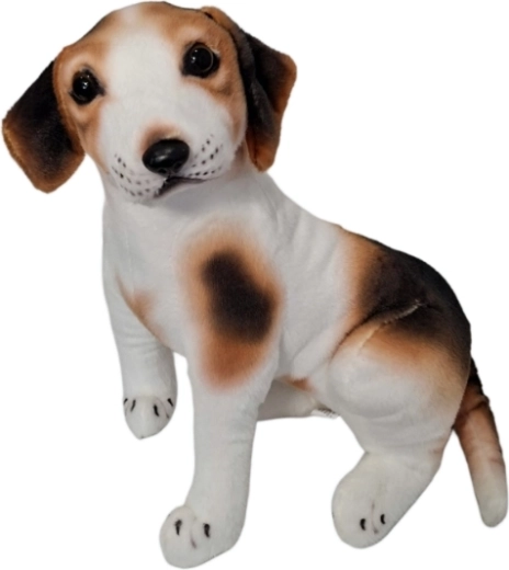 Chien en peluche blanc et brun - 1 pièce