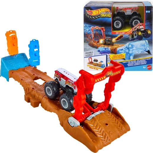 Hot Wheels Monster Trucks jeu de course avec voiture HW 5 Alarm et 2 accessoires