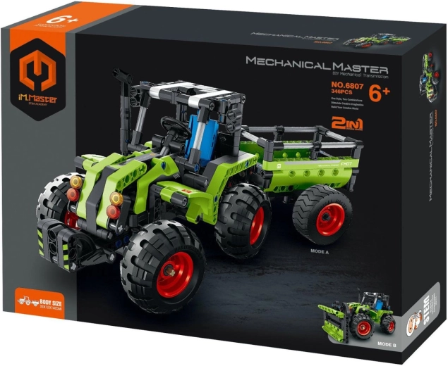 Kit de construction iM.MASTER tracteur avec remorque agricole 2 en 1, 346 pièces
