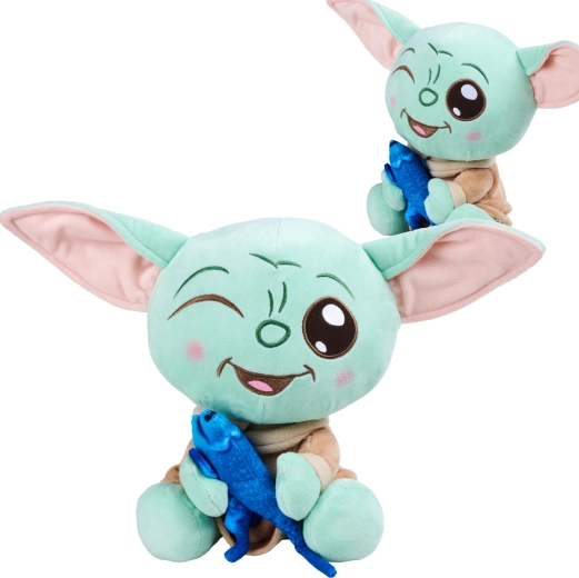 Peluche GROGU avec petit poisson 25 cm – STAR WARS: THE MANDALORIAN