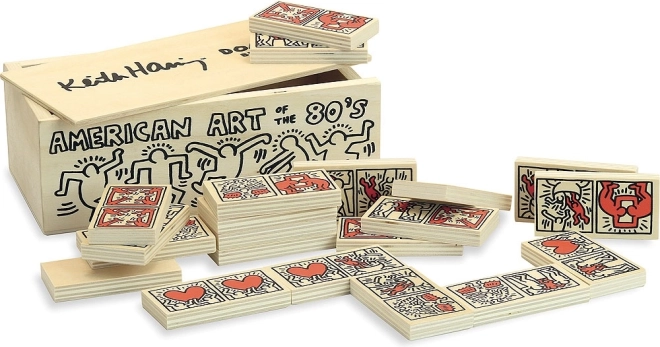Dominos en bois VILAC avec motif KEITH HARING