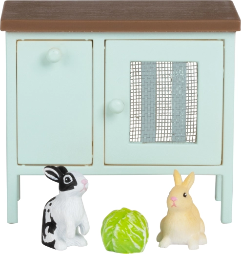 Lundby lapins avec clapier pour maison de poupées