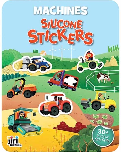 Jeu avec autocollants en silicone – Tracteurs