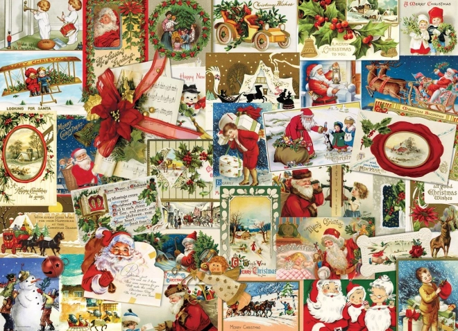 Puzzle Vintage carte postale de Noël 1000 pièces