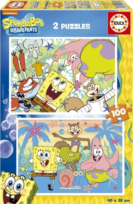 EDUCA Puzzle Bob l’éponge 2x100 pièces