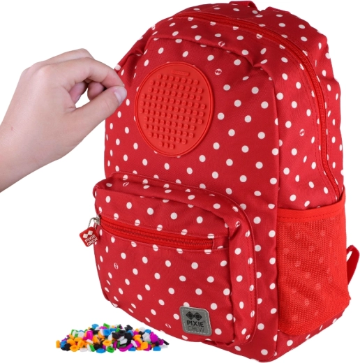 Sac à dos enfant Pixie Crew rouge à pois blancs