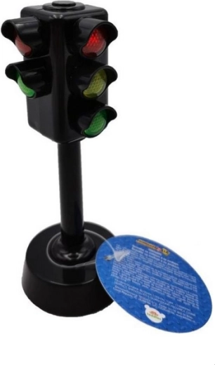 Feu tricolore interactif en plastique à piles 12 cm