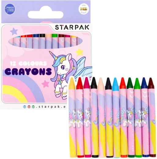 Crayons de cire Licorne – set de 12 couleurs