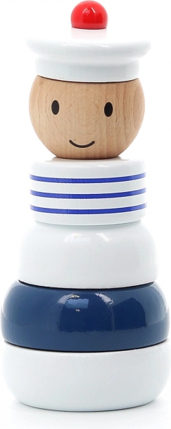 Tour empilable en bois en forme de marin