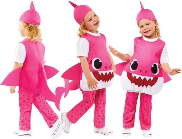 Costume Baby Shark rose pour enfants 3-4 ans