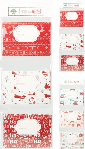 Enveloppe cadeau de Noël 11 × 8 cm (mix de décors) - 6 pièces