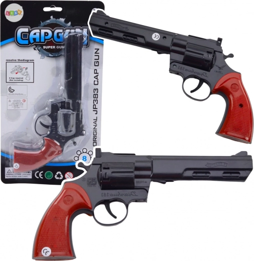 Revolver à amorces noir – jouet et accessoire avec son réaliste