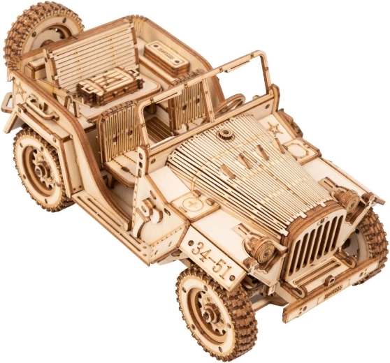 Rokr Puzzle 3D en Bois Jeep Militaire