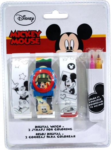 Euroswan ensemble de montre numérique et de bracelets à colorier Mickey Mouse