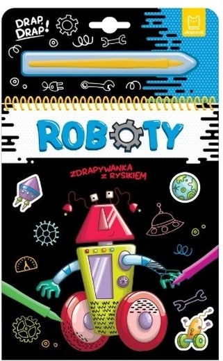 Livre à gratter avec stylet – Robots