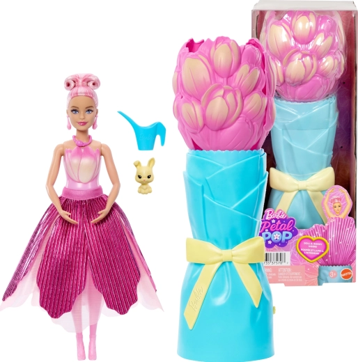 Barbie Petal Pop surprise florale tulipe rose avec accessoires