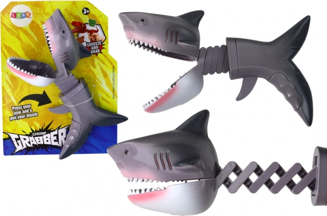 Jouet mordant requin à ressort – gris