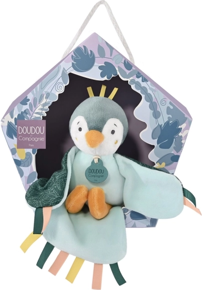 Coffret cadeau Doudou - oiseau en peluche musical vert