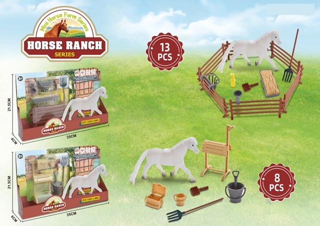 Cheval blanc avec accessoires
