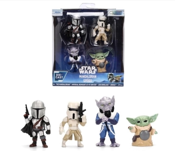 Jada Star Wars figurines en métal 6,5 cm – pack de 4 (The Mandalorian)