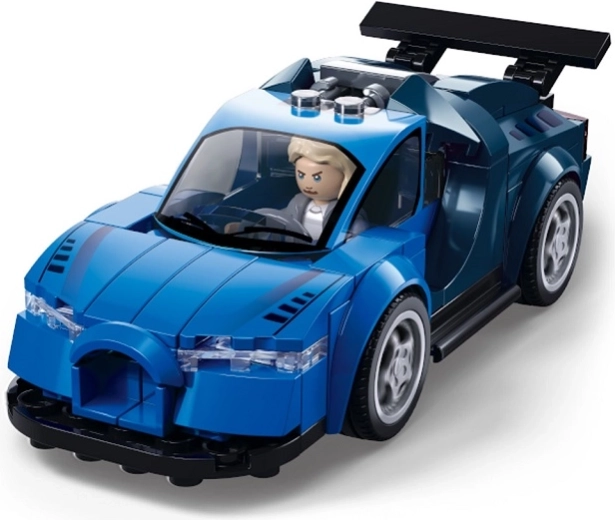 Voiture de course bleue Sluban Metropolis