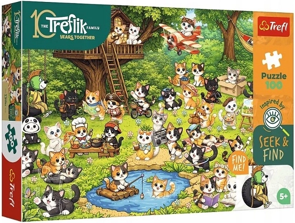 Puzzle Trefl Seek and Find Monde des chats – 100 pièces