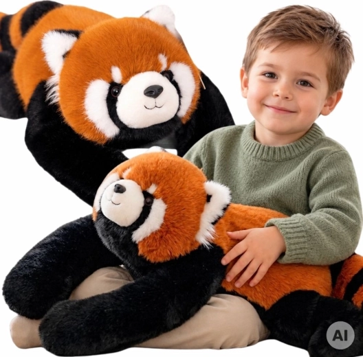 WOOPIE Panda rouge sensorielle en peluche lestée 1,5 kg