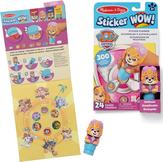 Melissa & Doug Sticker Wow! Pat’ Patrouille Skye – tampon à autocollants et livre d’activités