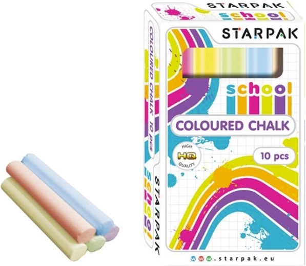Craie scolaire colorée STARPAK – fine, set