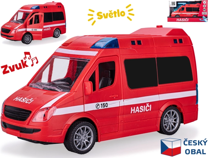 Camion de pompiers à inertie 1:20 avec lumières et sons