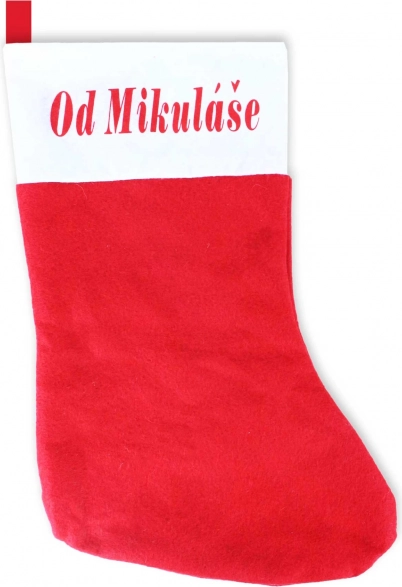Chaussette de Noël avec l'inscription De Saint Nicolas
