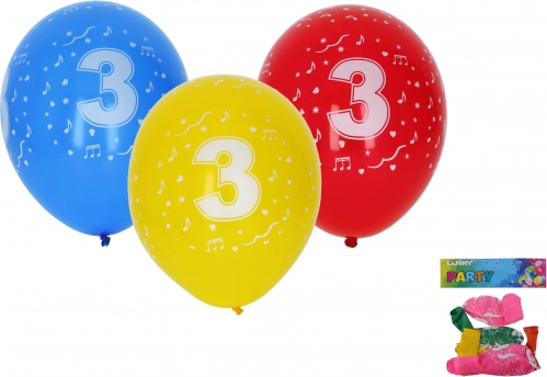 ballons gonflables 30 cm avec le chiffre 3 – lot de 5 pcs