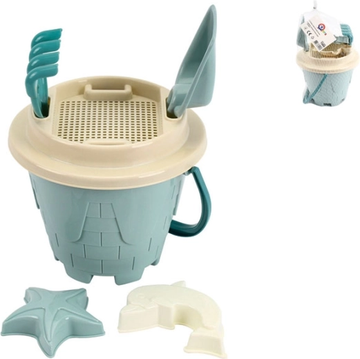 Set de sable avec seau bleu 18 × 26 cm