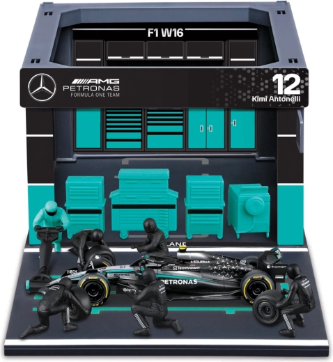 Coffret Bburago Formula Racing F1 Pit Pass Mercedes-AMG Petronas W16 2025 Kimi Antonelli 1:43
